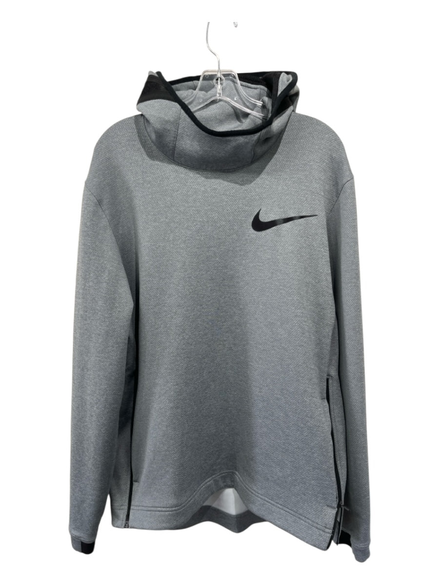 Nike Size L Gray Synthetic Solid Athletic Men's Jacket