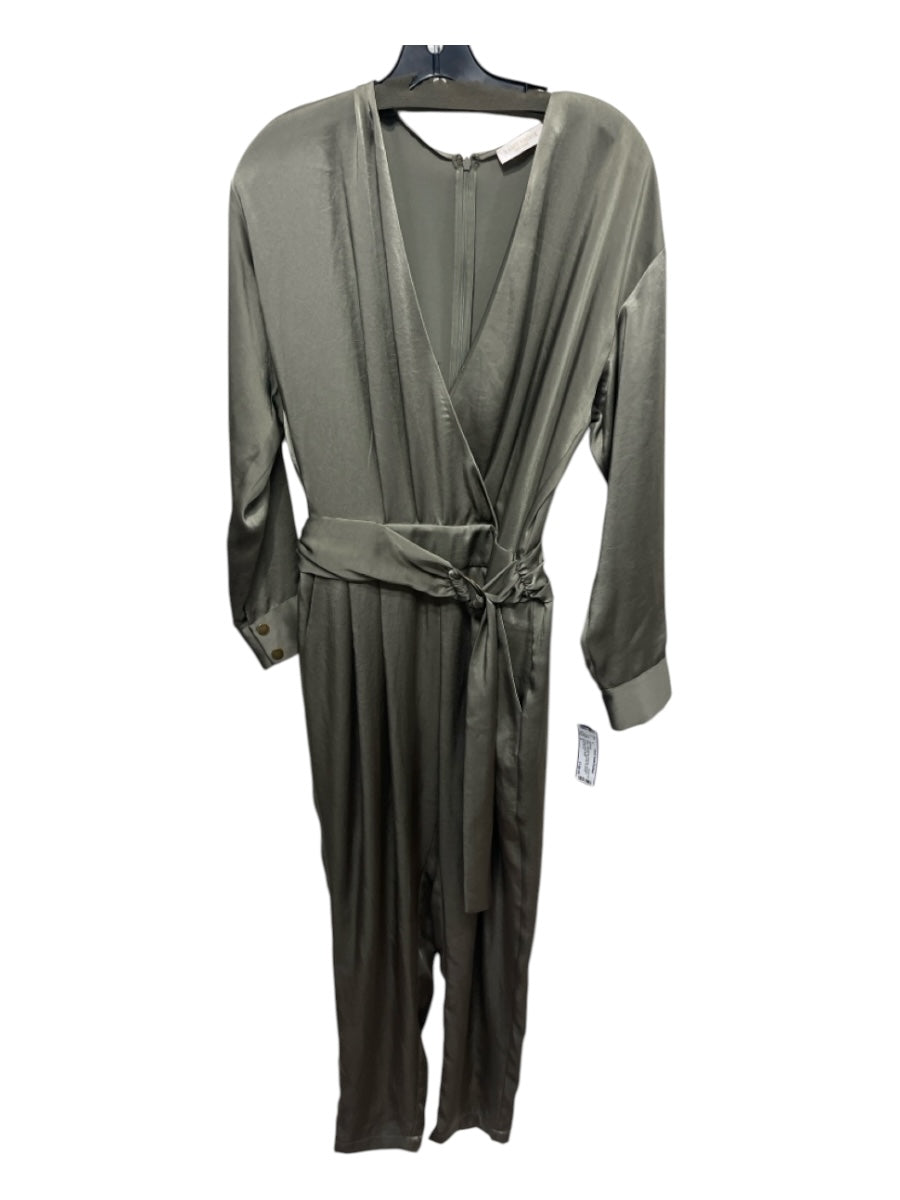 Ramy Brook Size 6 Sage green Polyester Surplice Belted Pockets Back Zip Jumpsuit