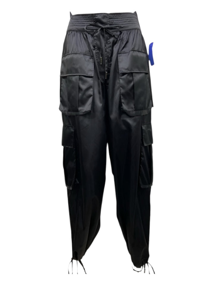 Dolce & Gabbana Size 42 Black Poliamide Cargo Pockets Satin Pants