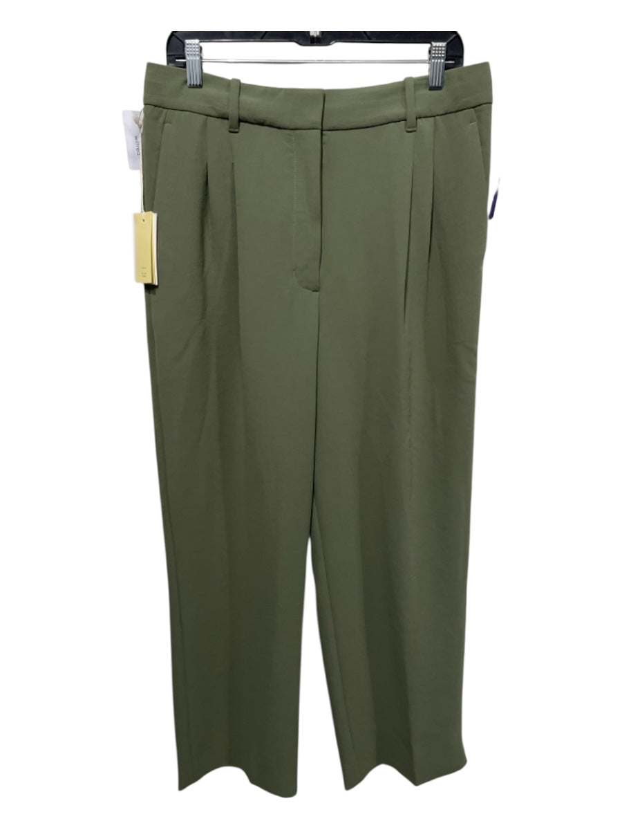 Wilfred Size 12 Sage green Polyester High Rise pleat front Hook & Zip Pants