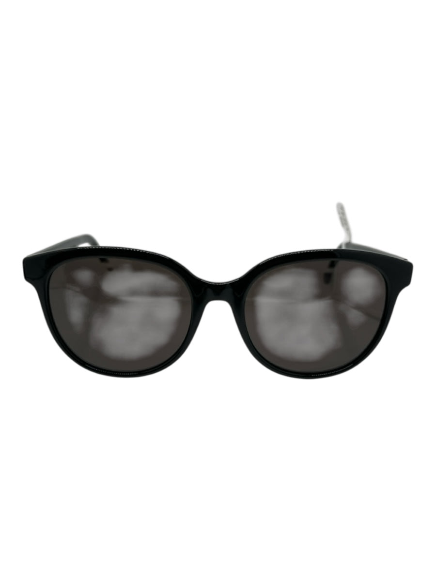Saint Laurent Black Acetate Black Lenses Solid Logo Wayfarer Sunglasses