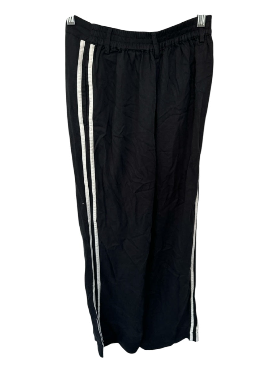 Donni Size S Black & White Lycocell High Waist Side Stripe Wide Leg Pants