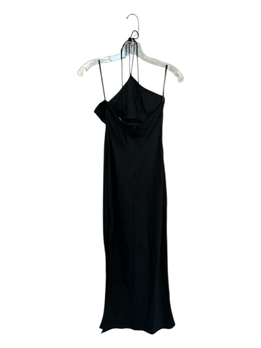 Atoir Size 4 Black Halter Neck Open Back High Slit Gown