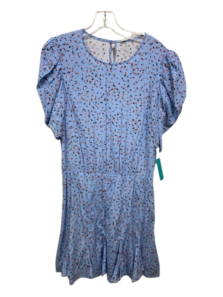 Veronica Beard Size 6 Light Blue, Red, Black Silk & Elastic blend Side Zip Dress
