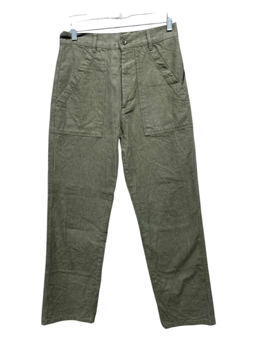Djerf Avenue Size XXS Green Cotton Denim Zip Fly Solid Slim Straight Leg Jeans