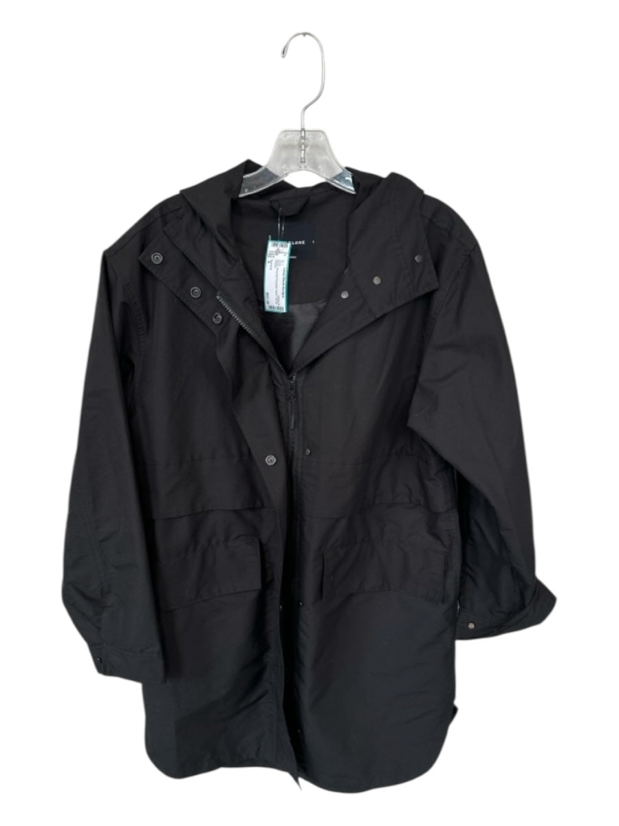 Everlane Size S Black Recycled Polyester Hood Full ZIp Coat