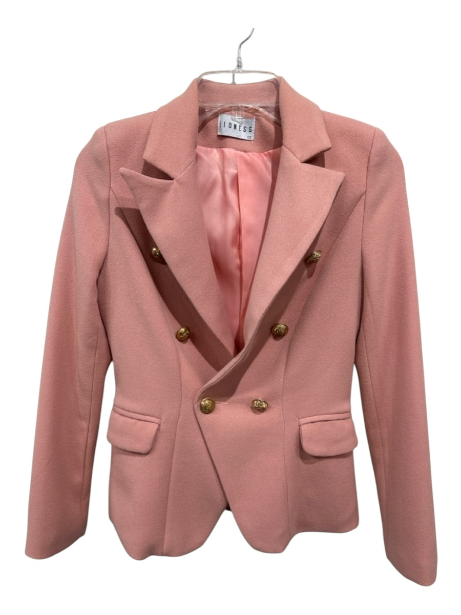 Lioness Size XS Pink Polyester Double Breast Goldtone Hardware Blazer Jacket