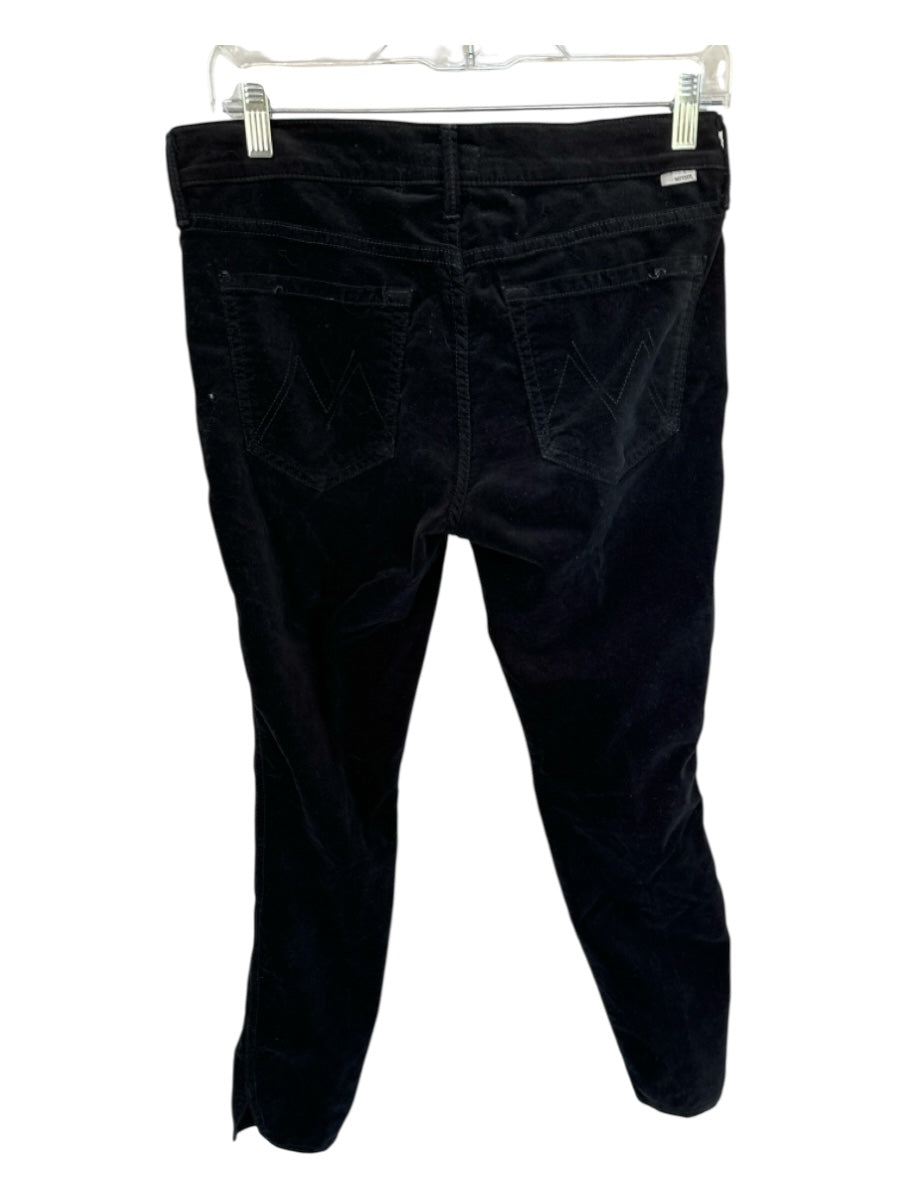 Mother Size 28 Black Velvet Skinny Pants