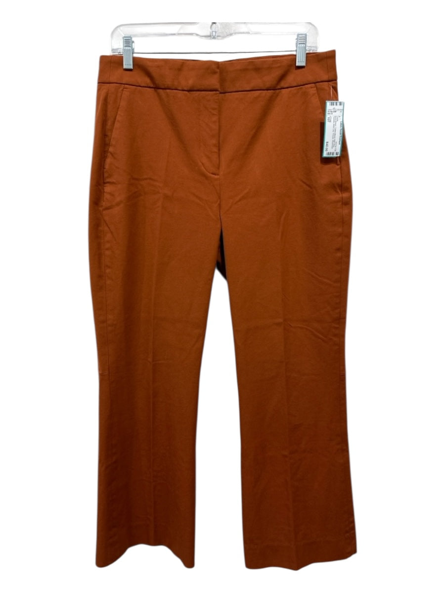 J Crew Size 10T Burnt Brown Cotton Blend High Rise Pockets Wide Leg Pants