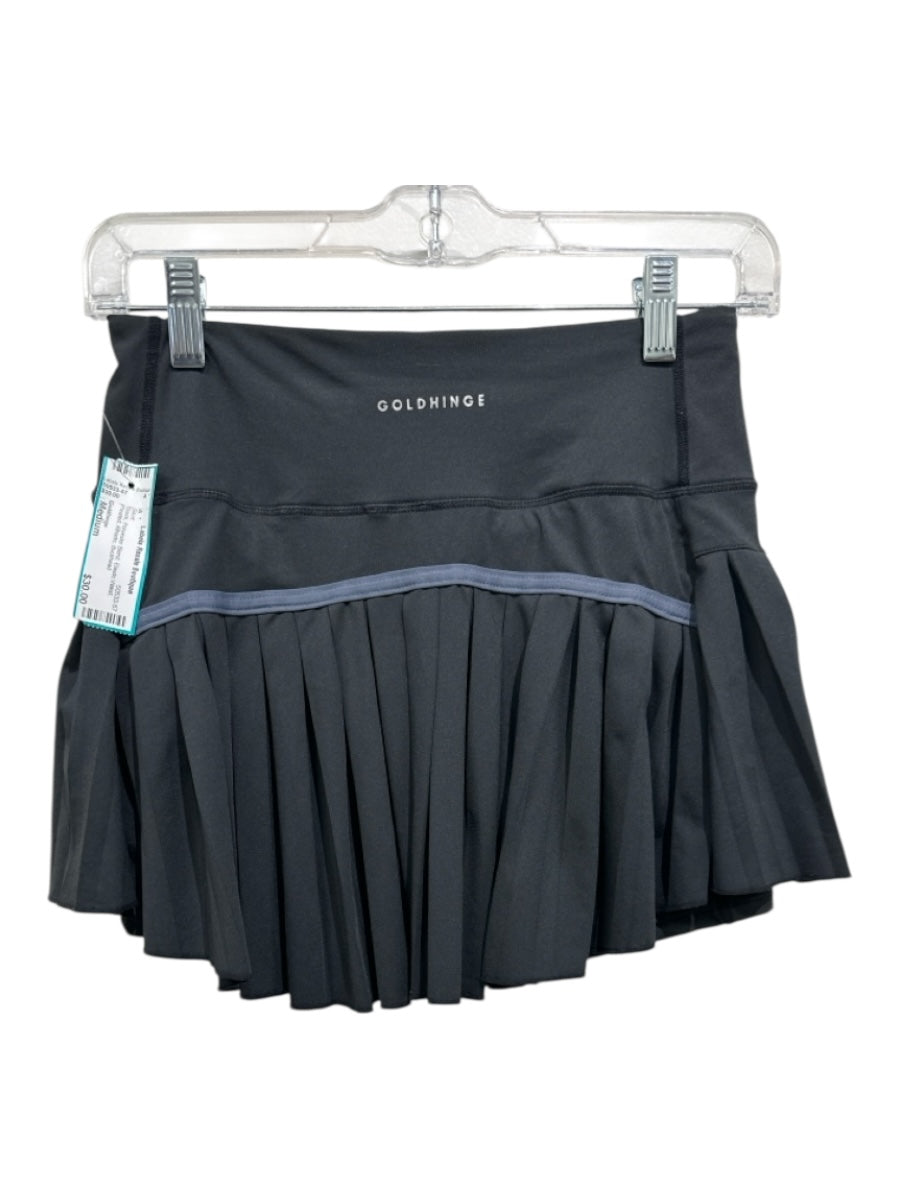 Goldhinge Size Medium Black Polyester Blend Elastic Waist Pleated Athletic Skirt