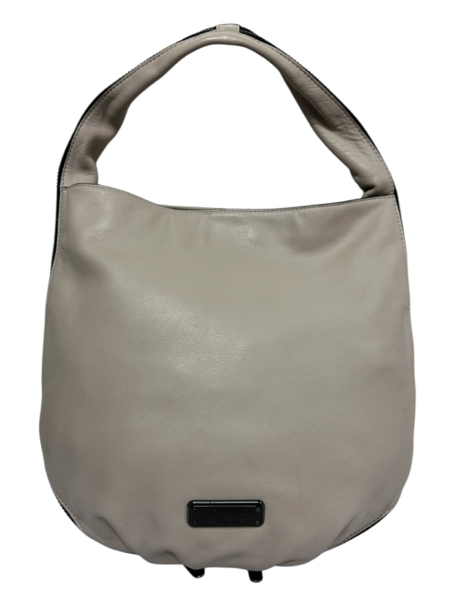 Marc By Marc Jacobs Taupe Leather Zip Detail Snake Print Top Handle Bag