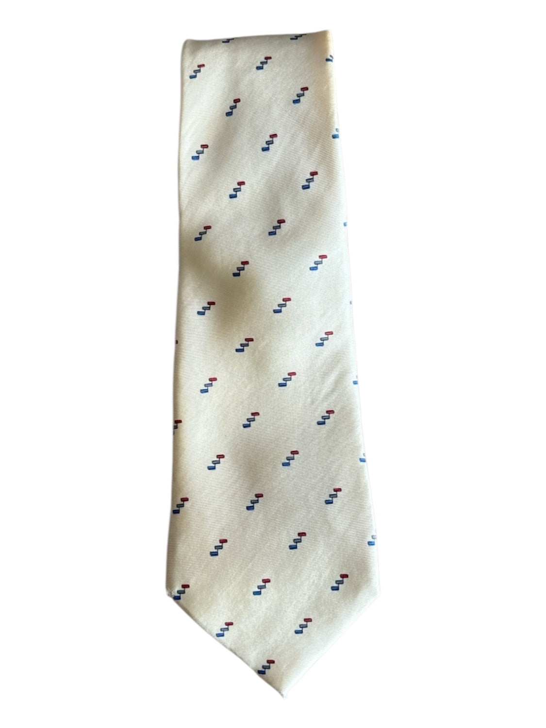 Christian Dior Vintage Beige Silk Abstract Men's Ties