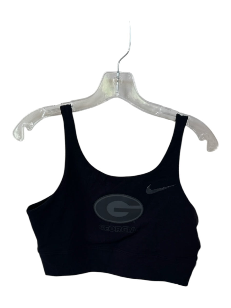Nike Size L Black Nylon Blend Sports Bra UGA Athletic Top