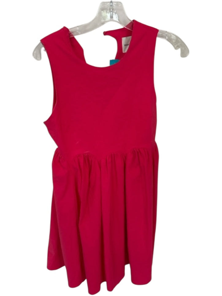 Maeve Size XS Magenta Viscose Blend Sleeveless Scallop Detail Dress