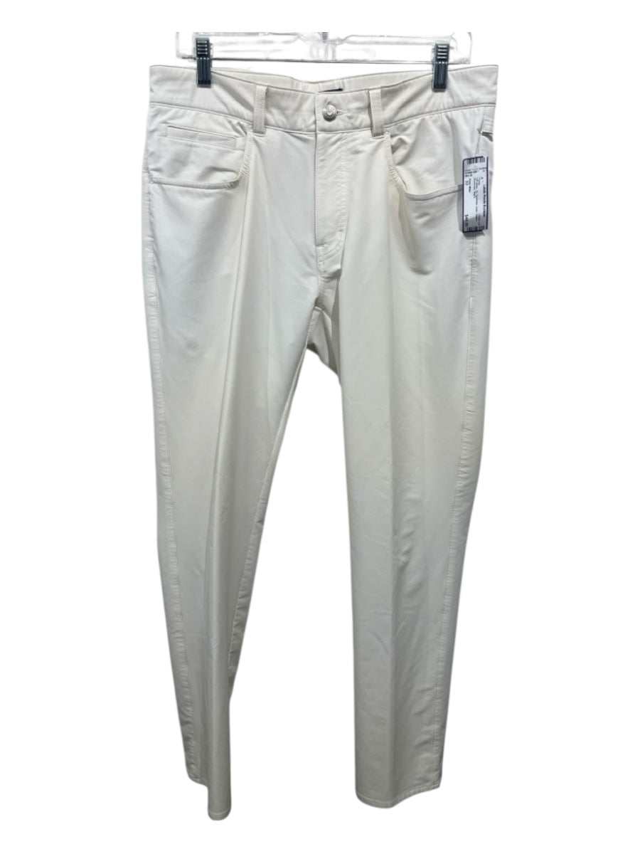 Peter Millar Size 33 Off White Synthetic Solid Khakis Men's Pants