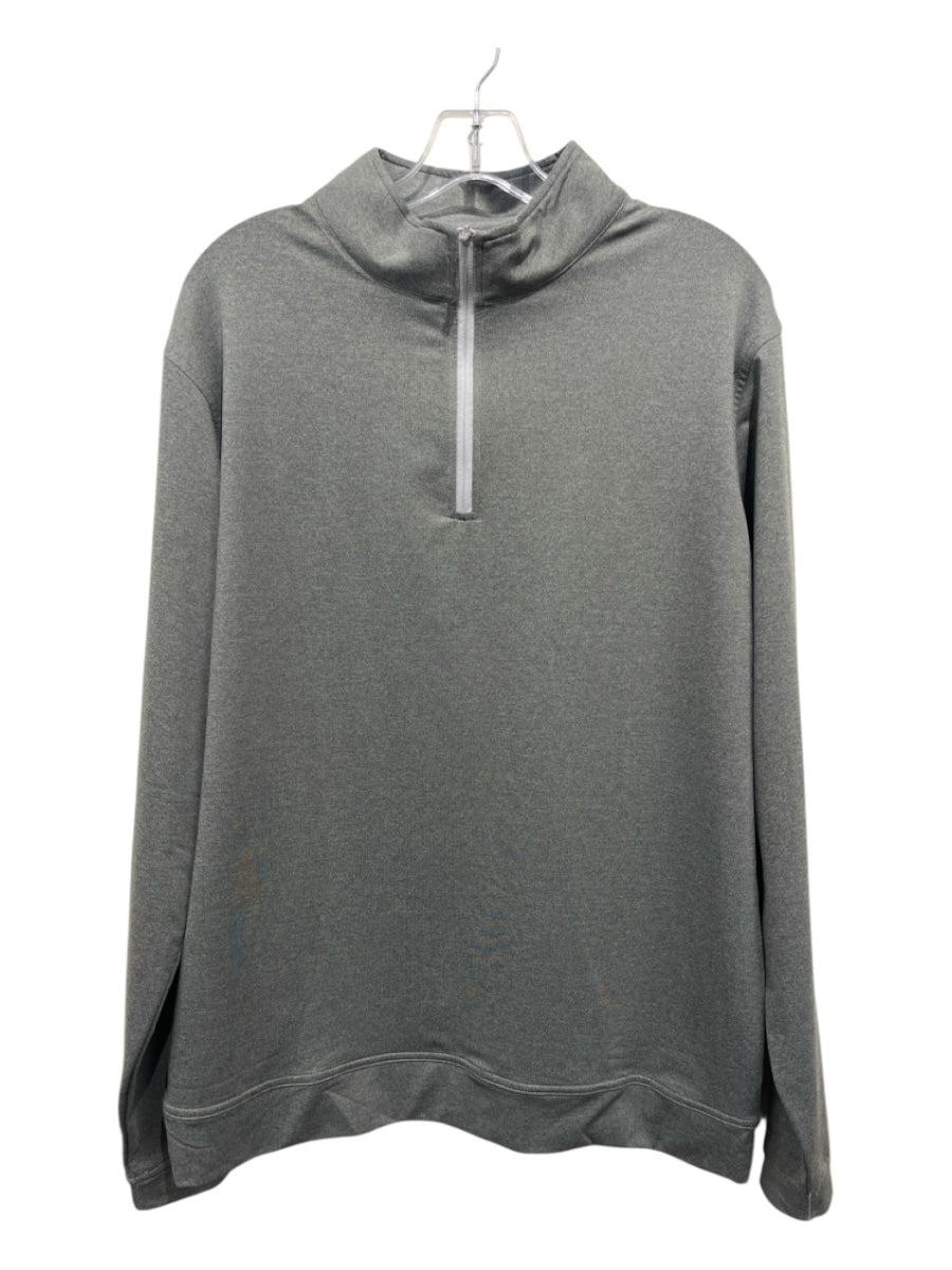 Peter Millar Size L Gray Polyester Solid Quarter Zip Men's Jacket