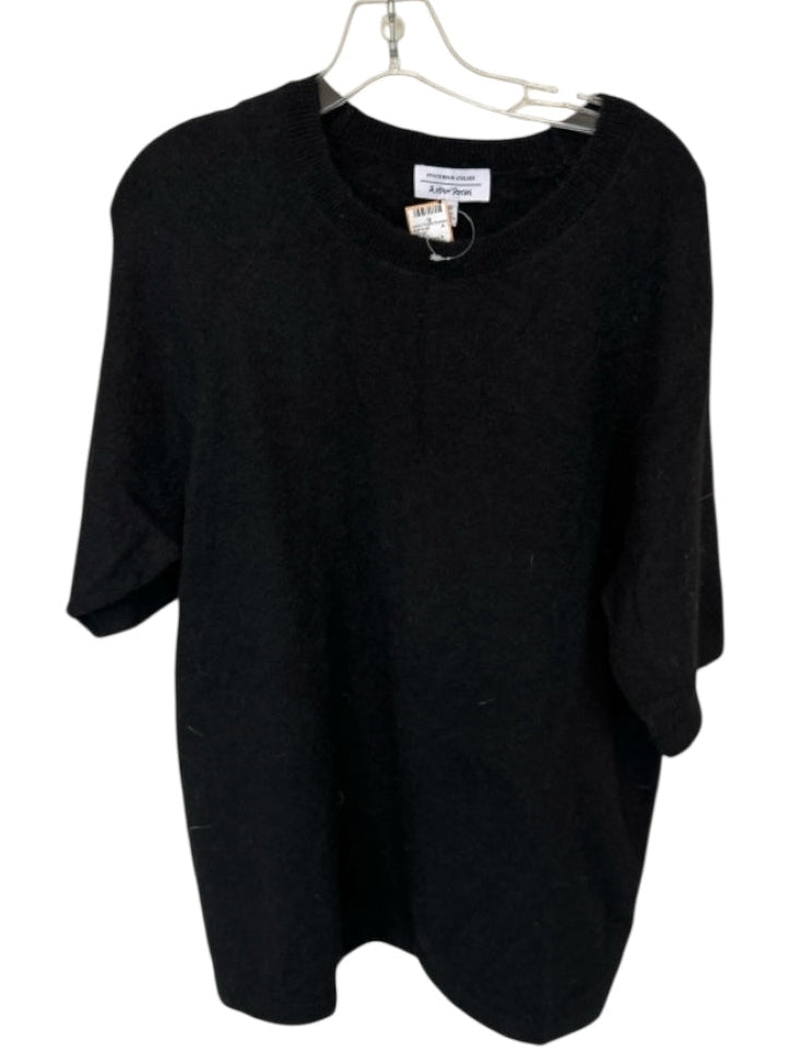 & Other Stories Size S Black Alpaca Blend Short Sleeve Fuzzy Sweater