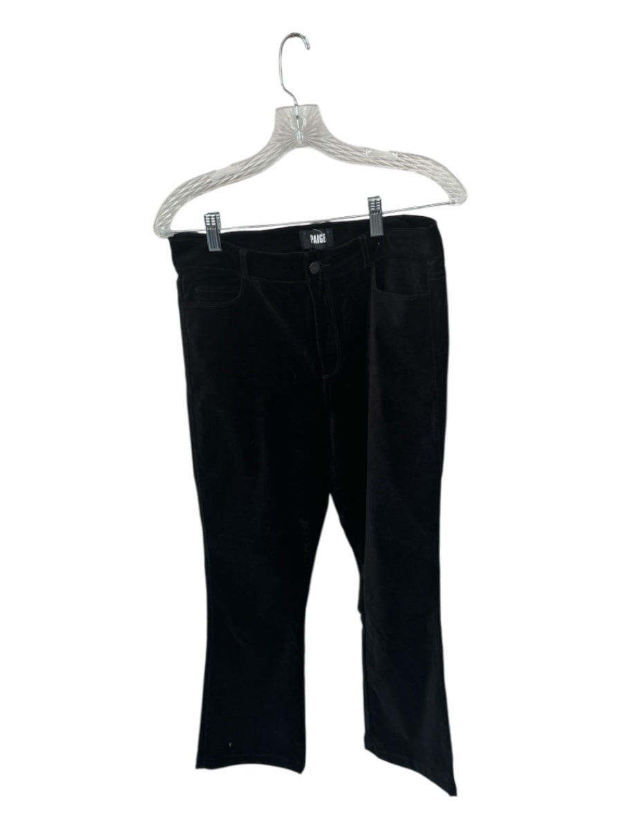 Paige Size 29 Black Velvet High Waist Bootcut Cropped Pants