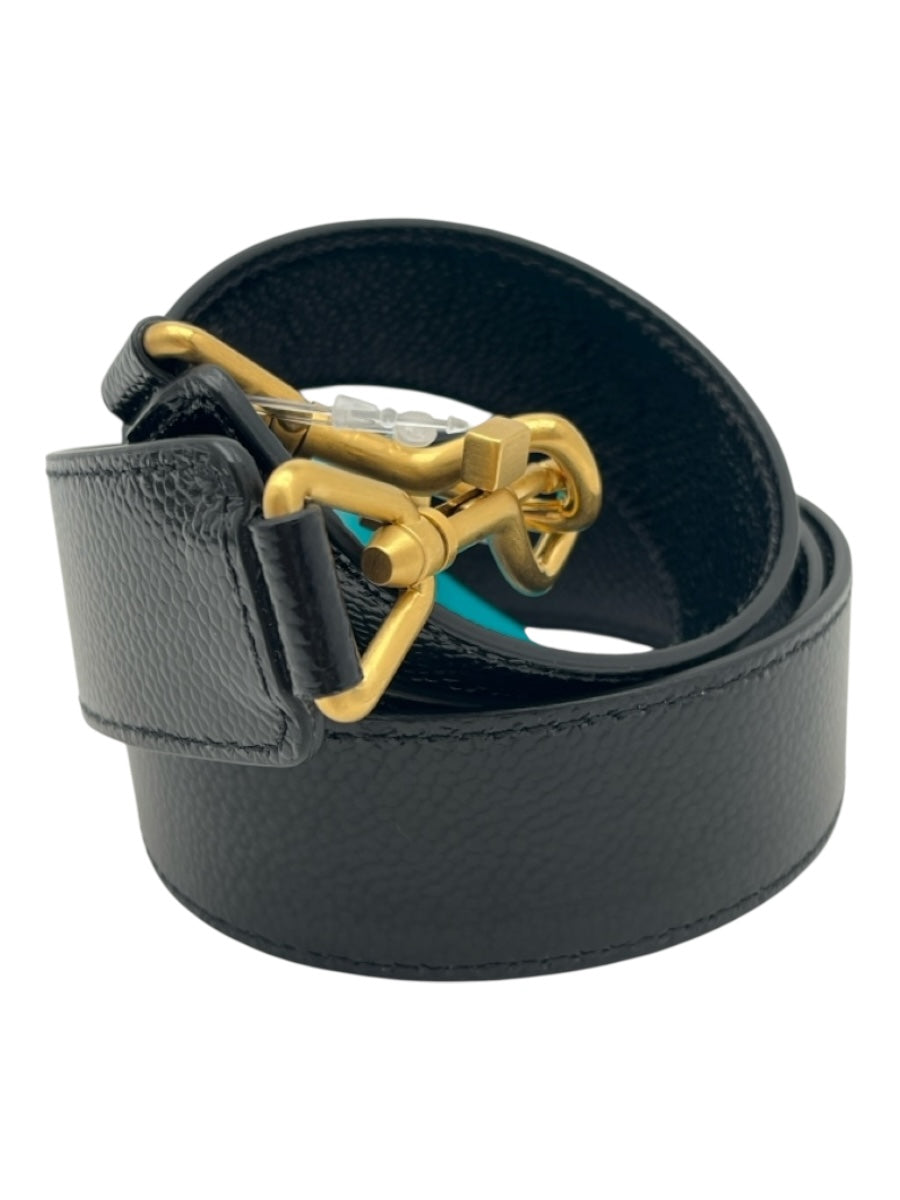 Thom Browne Black Pebbled Leather Gold Tone Hardware Latch Bag Strap Bag
