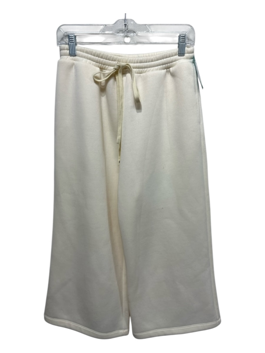Melitta Baumeister Size S Cream Polyester Fleece Drawstring Waist Sweatpants