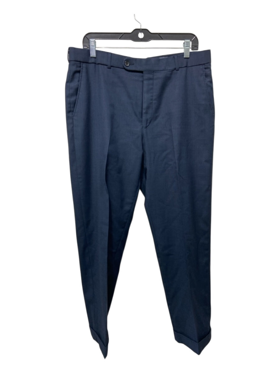 H Stockton Size Est L Navy Blue Solid Zip Fly Men's Pants