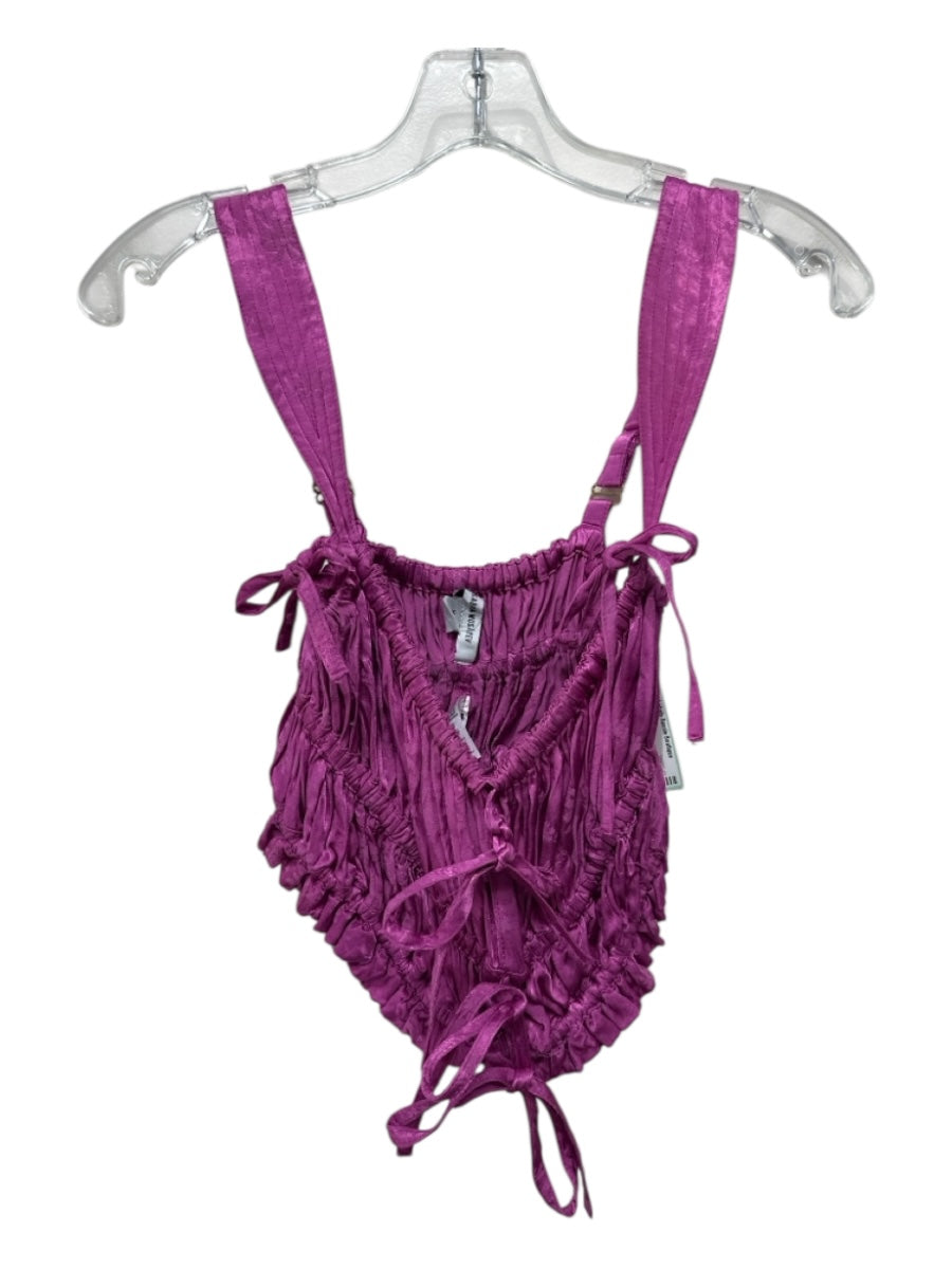 Sabina Musayev Size XS Purple Viscose Blend Gathered Adjustable Strap Top