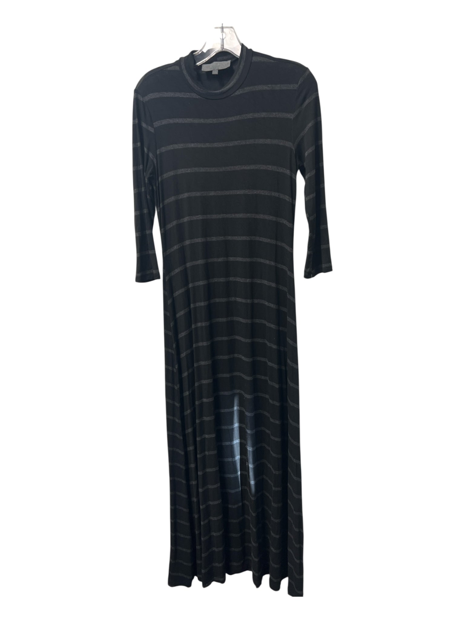 Saturday Kate Spade Size Small Black & Gray Rayon Blend Wide Stripes Maxi Dress