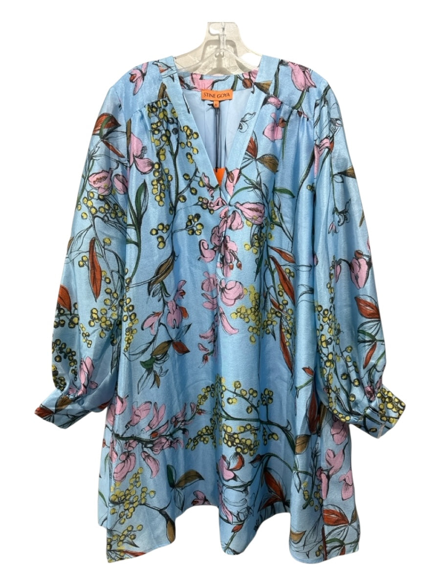 Stine Goya Size M blue, pink, multi Polyester Blend Floral Shift Dress