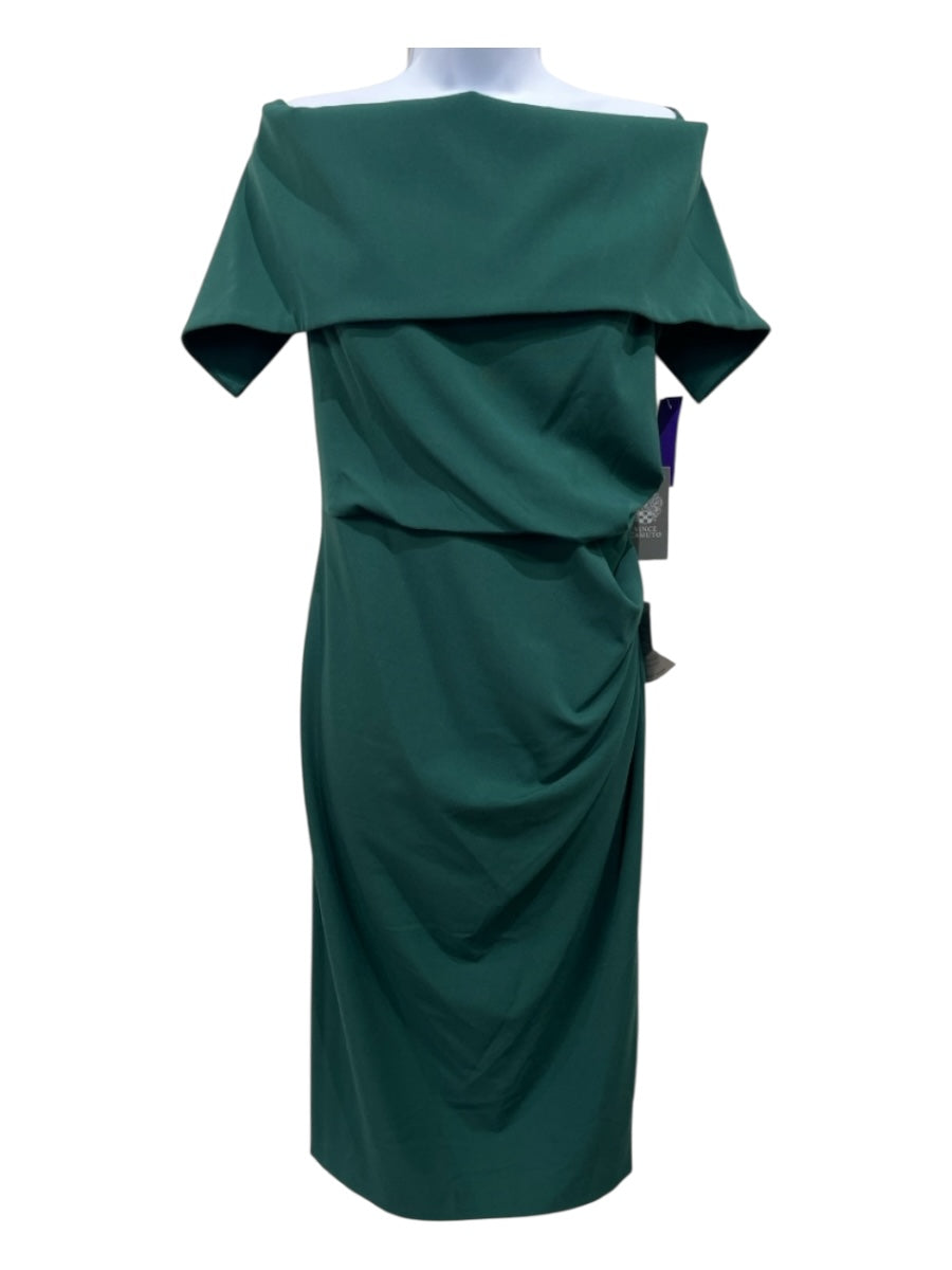 Vince Camuto Size 16 Green Polyester & Rayon Back Zip Sleeveless Dress