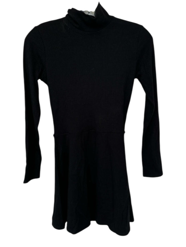 Reformation Size S Black Tencel Long Sleeve Mock Neck Ribbed Dress