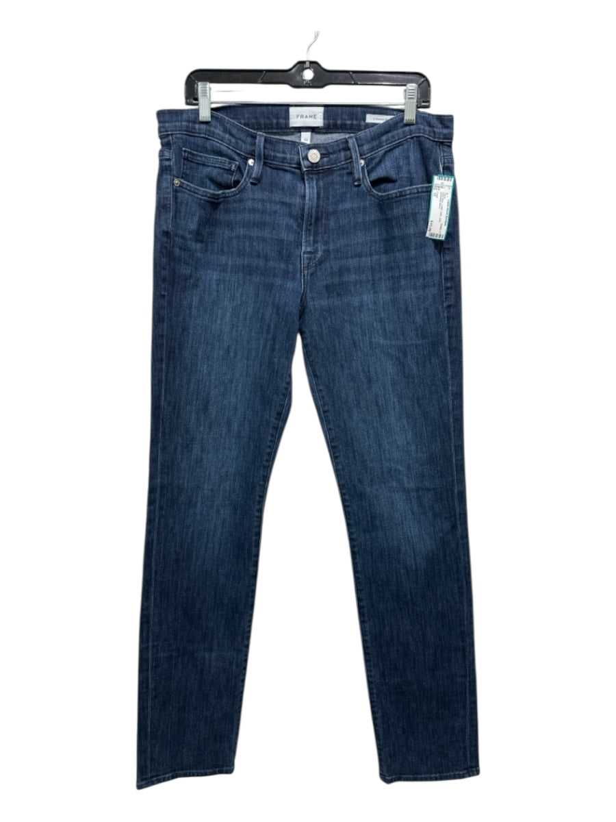Frame Size 33 Dark Wash Cotton Solid Jean Men's Pants