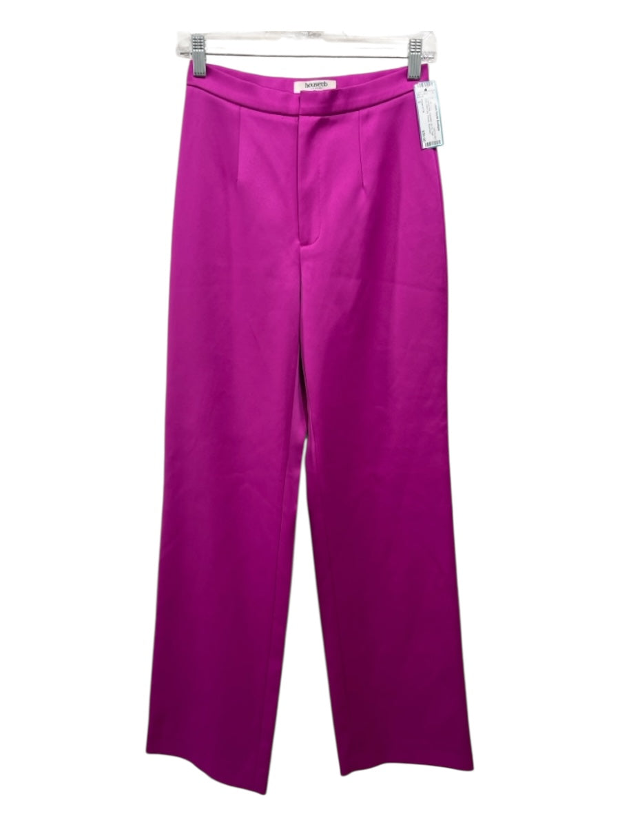 House of CB Size S Magenta Pink Polyester Zip Fly High Rise Flare Leg Pants