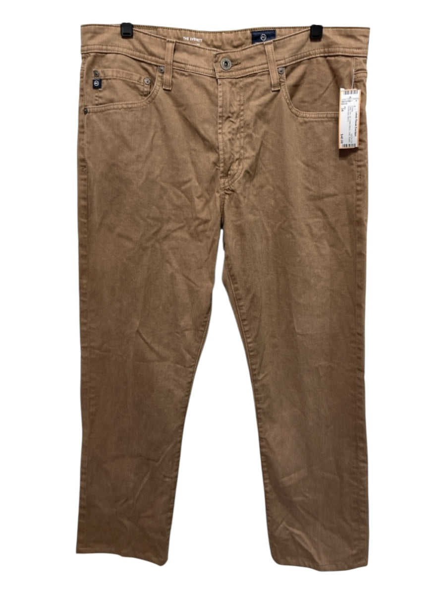 AG Size 34 Dark Tan Cotton Blend Solid Khakis Men's Pants