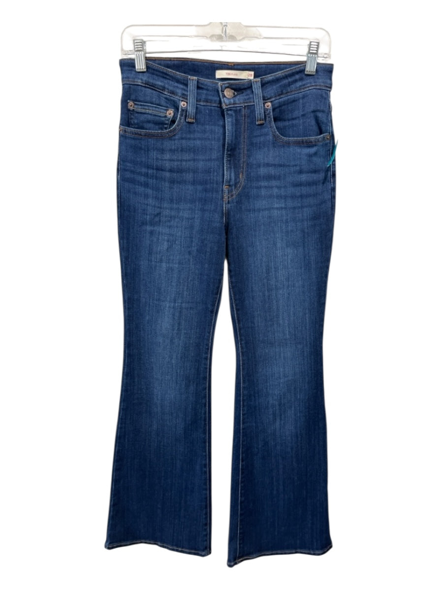 Levi's Size 28 Dark Wash Cotton Flare Hem zip fly Jeans