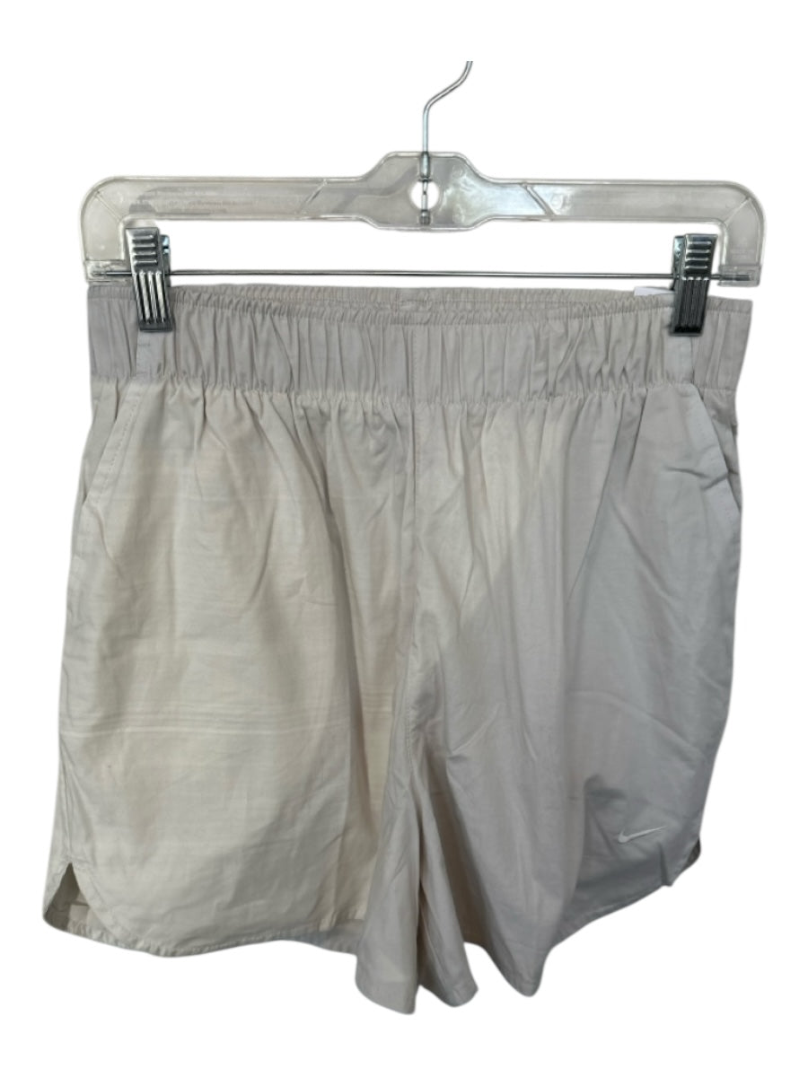 Nike Size S Bone Cotton Blend Elastic Waist Front Pocket Athletic Shorts