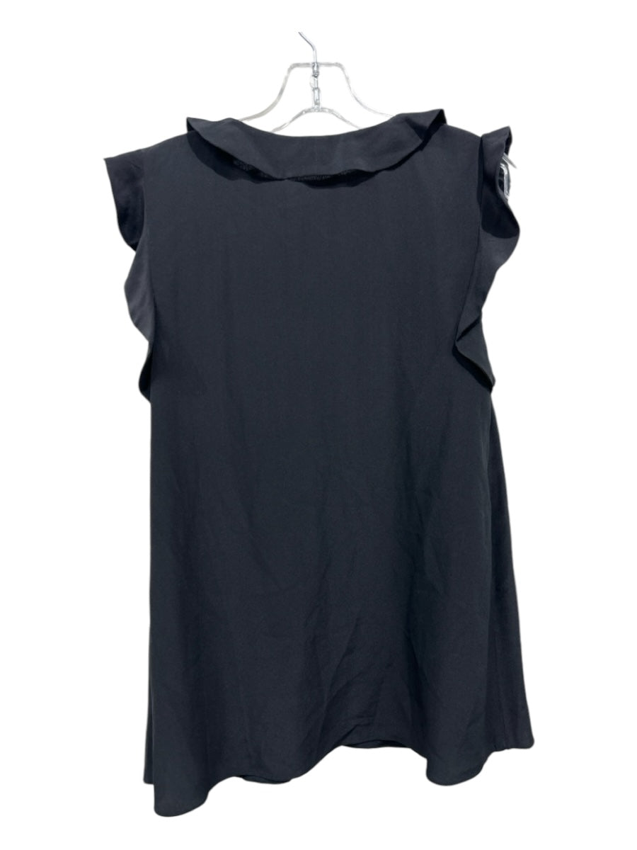 Zimmermann Size 0 Black Silk Ruffle Cap Sleeve Scoop Neck Darted Top