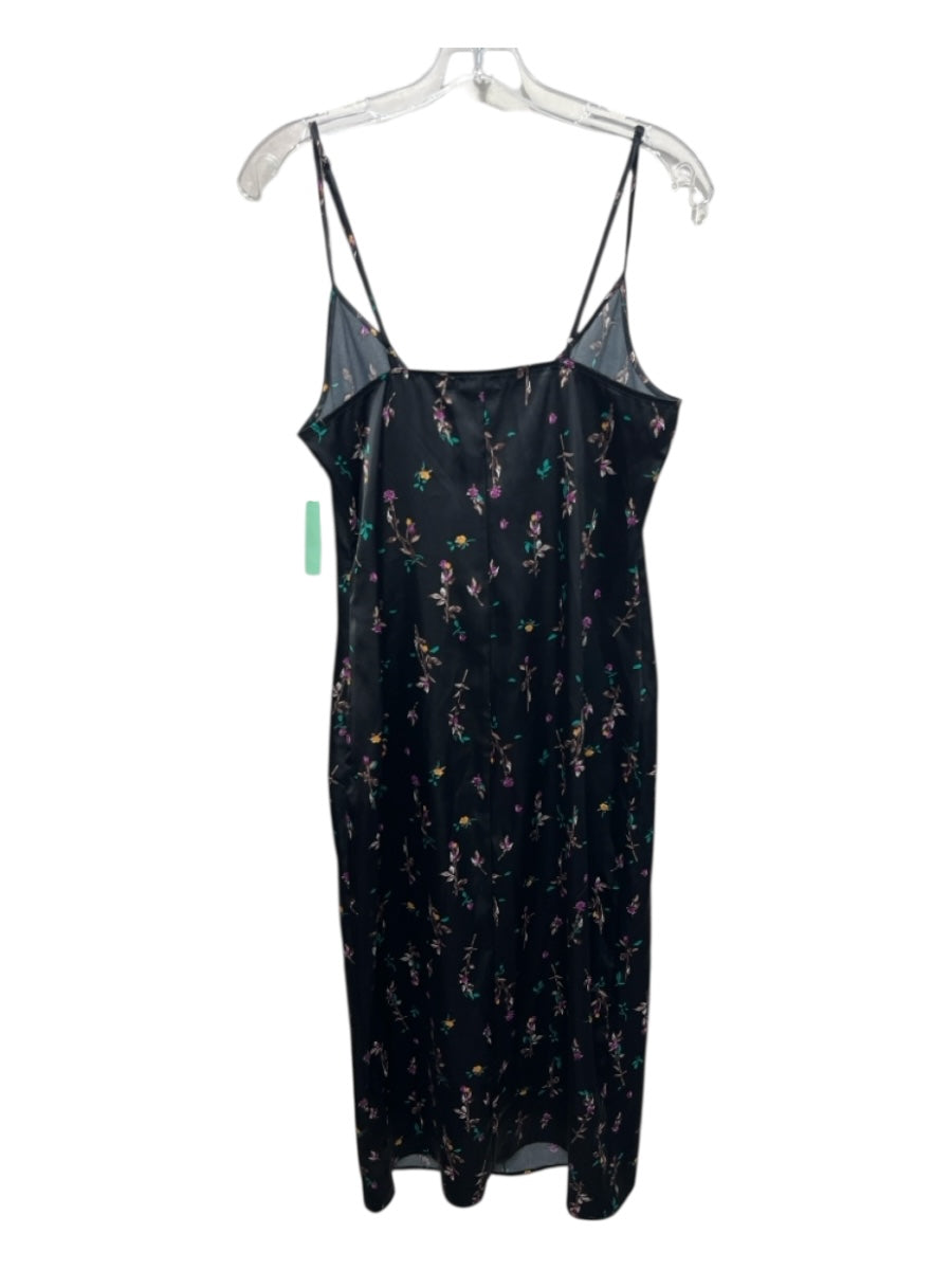 AFRM Size M Black, Blue, Purple Polyester Spaghetti Strap Floral Midi Dress