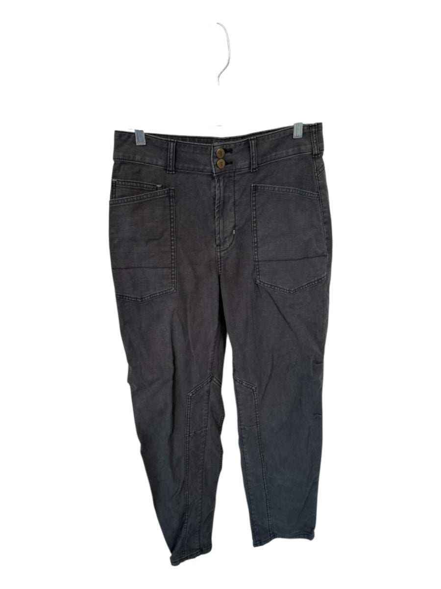 Pilcro Size 28 Charcoal Cotton High Rise Barrell Leg Pants