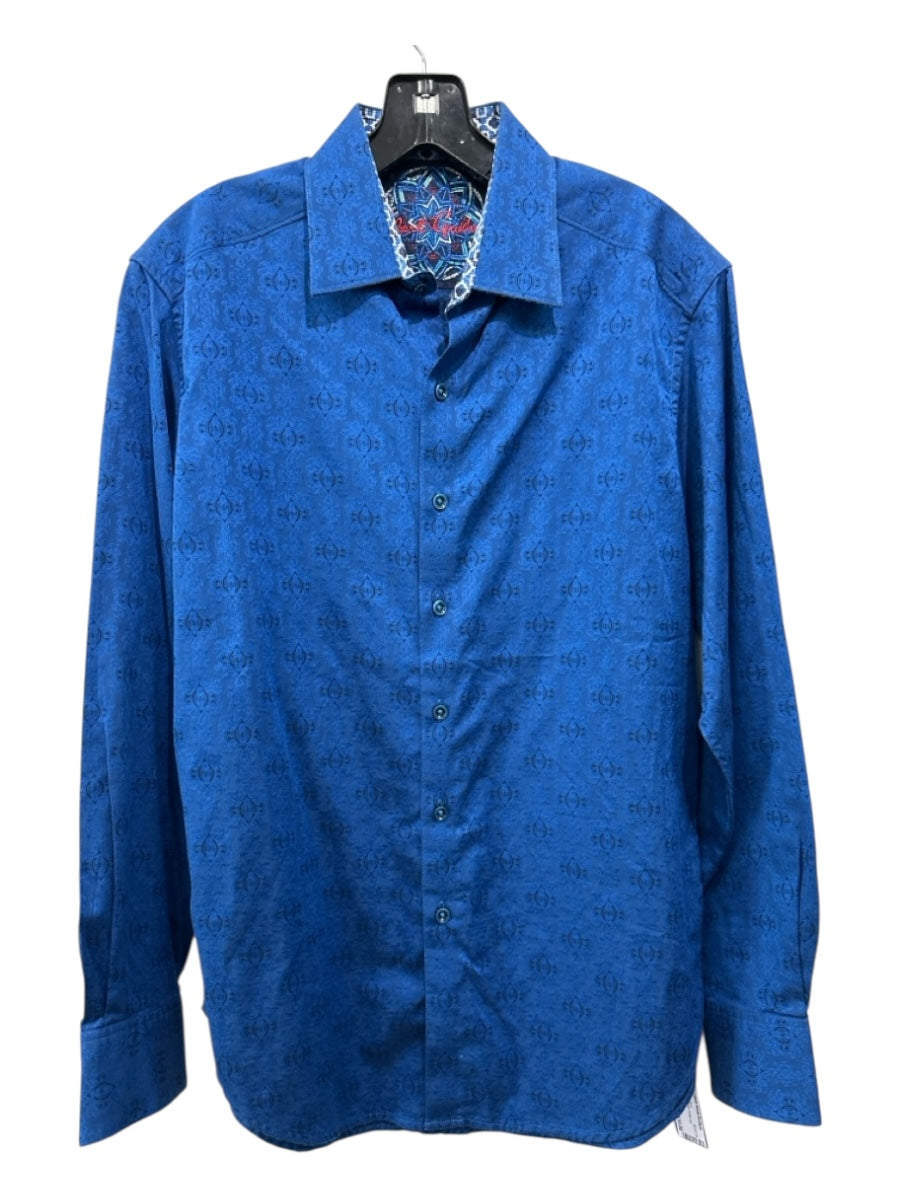 Robert Graham Size M Blue Cotton Abstract Button up Men's Long Sleeve Shirt