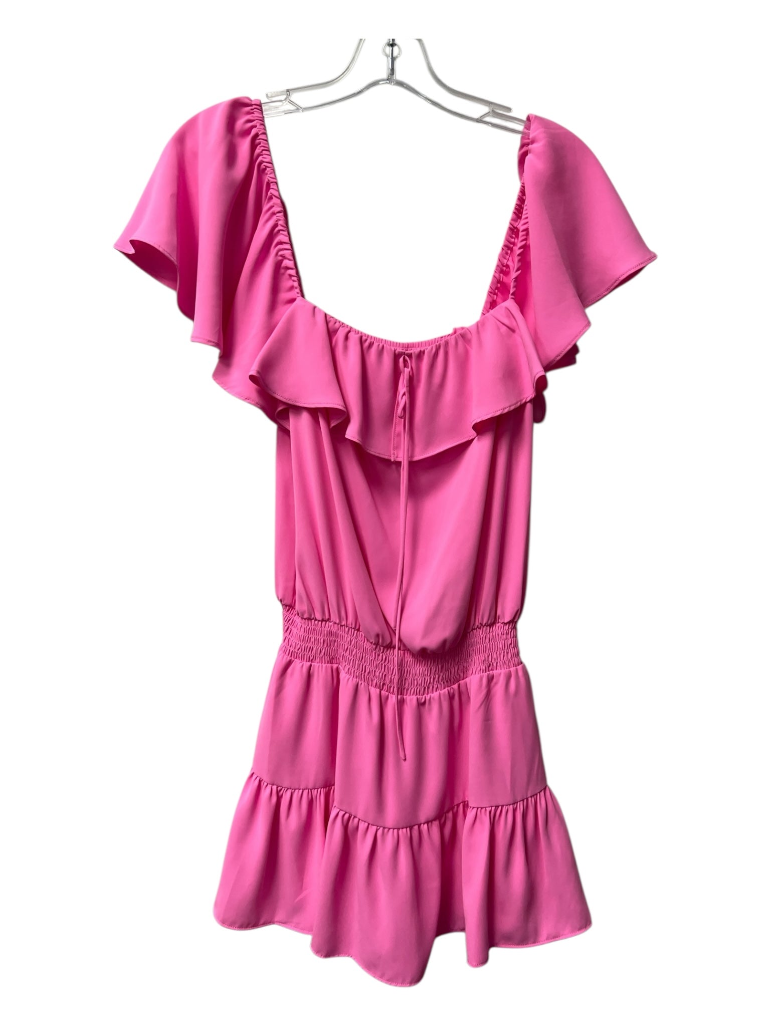Amanda Up Richard Size XS Pink Polyester Polyester Scoop Neck Mini Dress