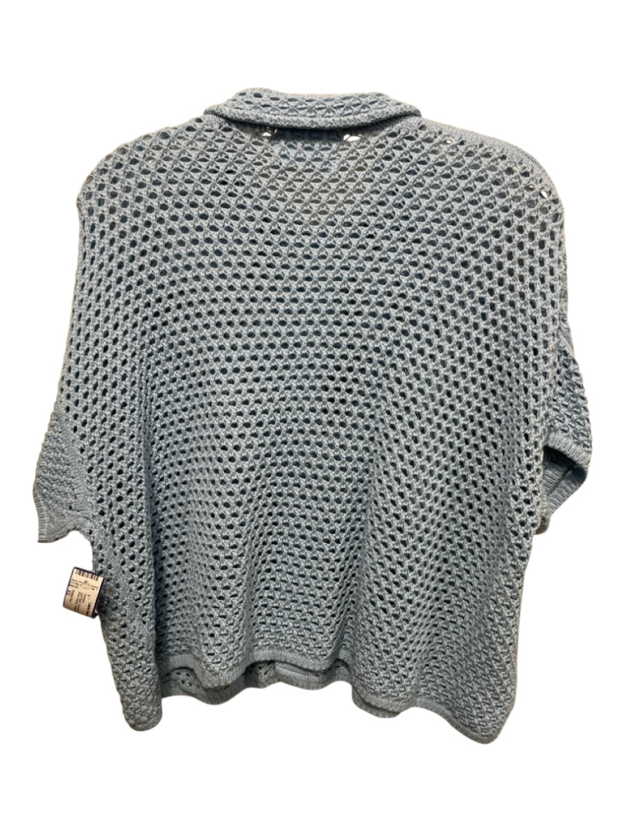 Stellae Dux Size XS Light blue Viscose Blend Open Knit Short Sleeve Sweater