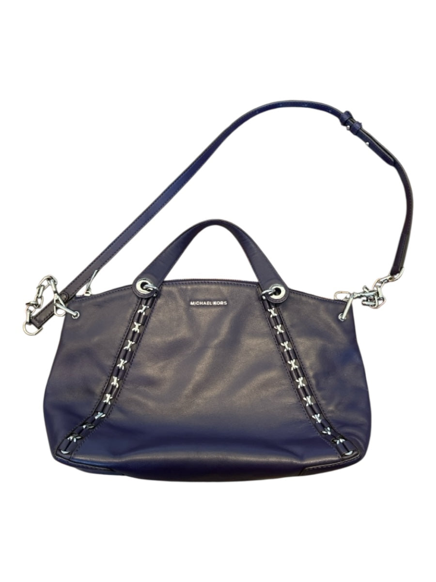 Michael Michael Kors Purple & Silver Leather Chain Detail Top Handles SHW Bag