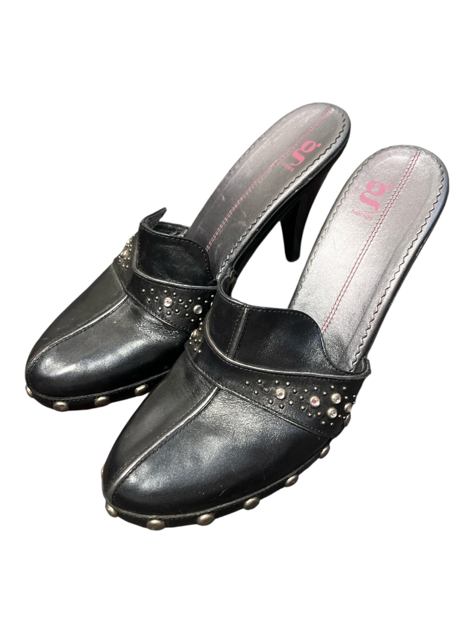 Cole Haan Shoe Size 10 Black Leather Almond Toe Mule Heel Shoes