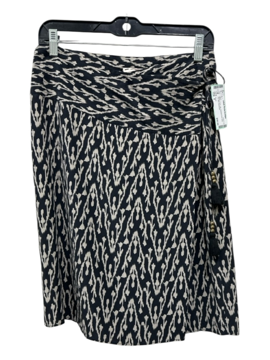 Figue Size 4 Black & Gray Silk Abstract Print Side Tie Mini Skirt