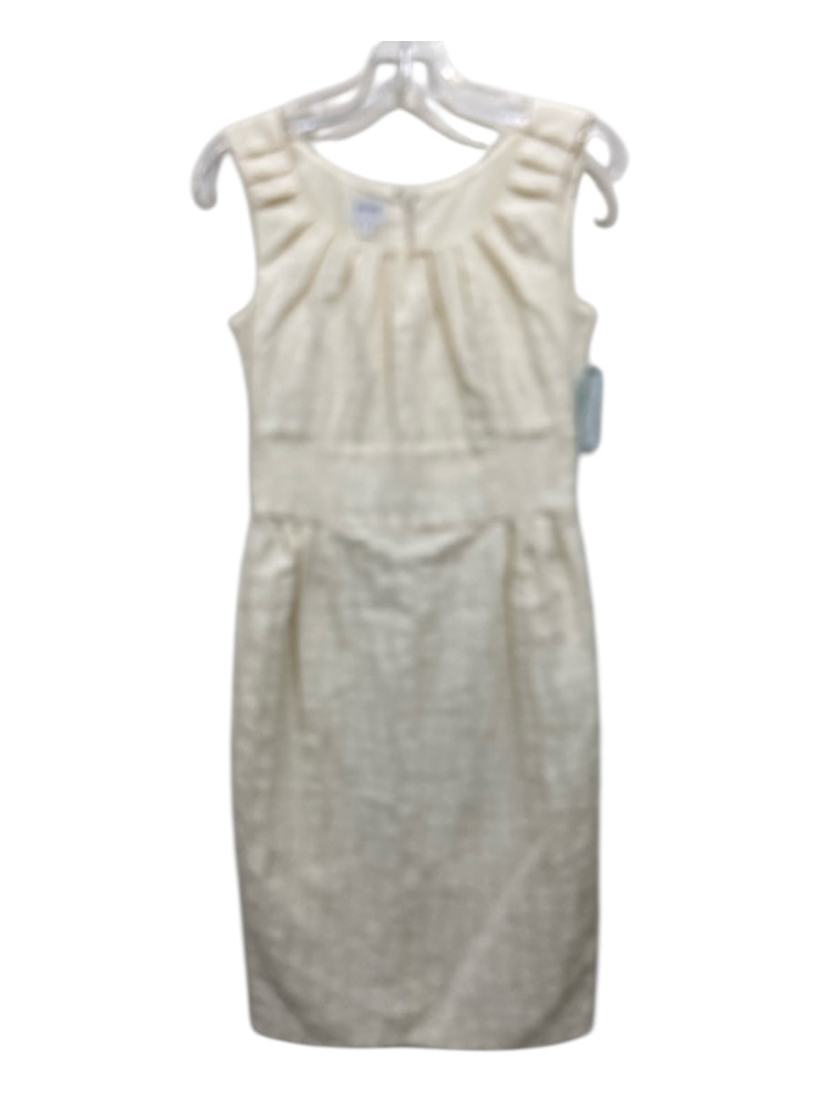 Armani Collezioni Size 4 Cream White Cotton Blend Sleeveless Squares Dress