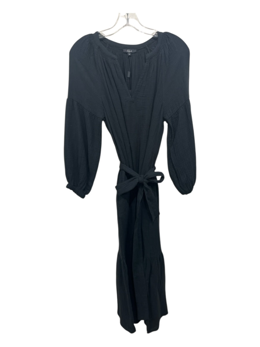 Rails Size XS Black Cotton Long Sleeve V Neck Dress