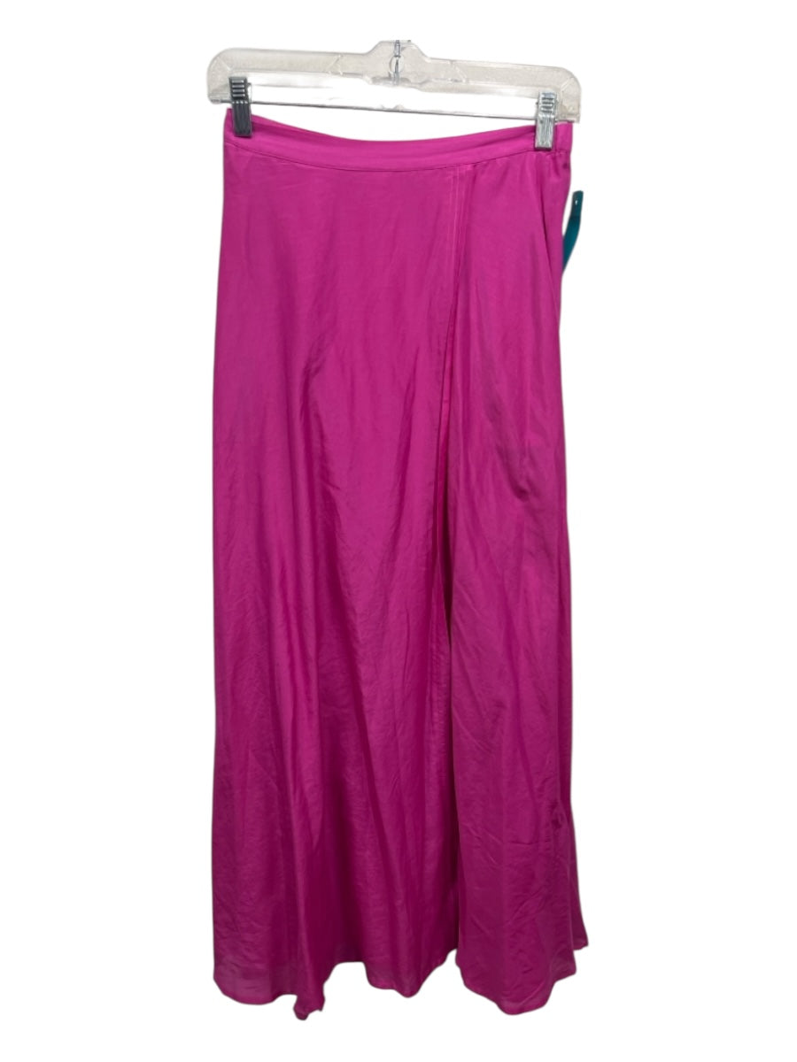 XiRENA Size XS Pink Cotton & Silk Elastic Waist Overlap Side Skirt
