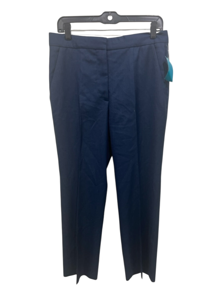 Stella McCartney Size 42 Navy Blue Lana Wool Zip & Hook Closure Pockets Pants