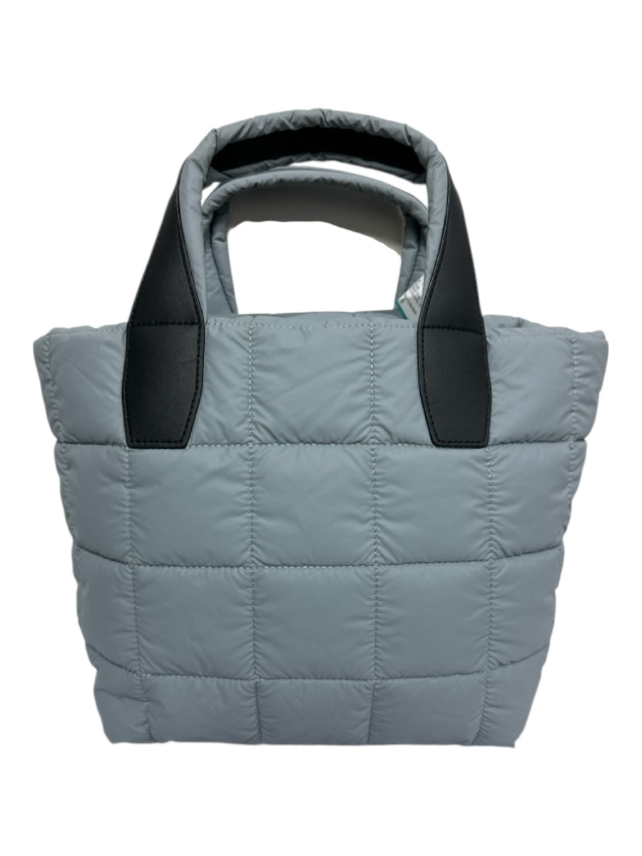 Vee Collective Blue Gray Nylon Quilted Zip Close Crossbody Strap Top Handle Bag