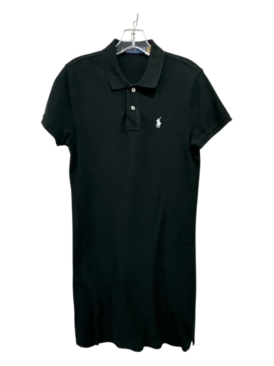 Polo Ralph Lauren Size M Black & White Cotton Button Short Sleeve Collar Dress